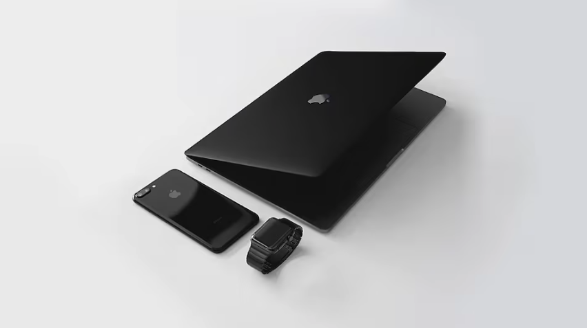 Matte Black' iPhone, MacBook, and Apple Watch